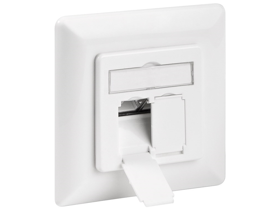 Cat 6A Indbygget Netværksudtag, Signalhvid Ral 9003