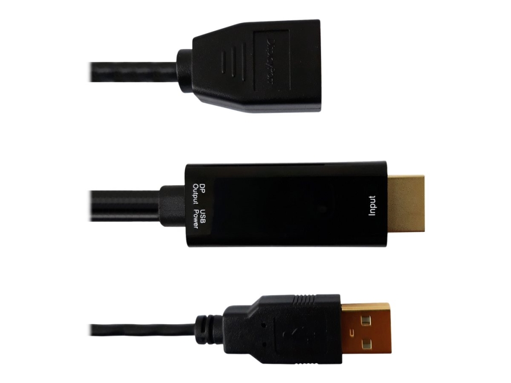 Techly - Videokabel - Hdmi, Usb (Kun Strøm) Han Til Displayport Hun - Sort - 4K Support