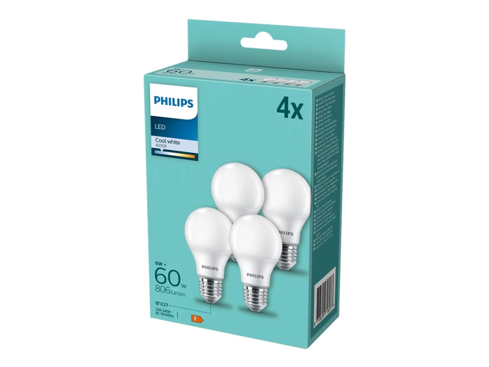 Philips Lampe, 9 W, 60 W, E27, 806 Lm, 15000 H, Kaltweiße
