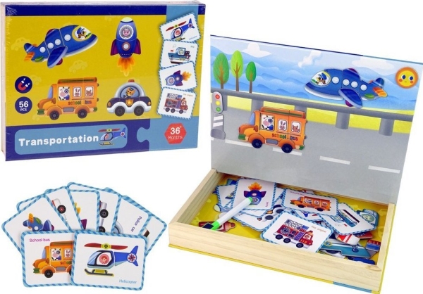 Leantoys Magnetisches Puzzle Buch Transport Puzzles Karten