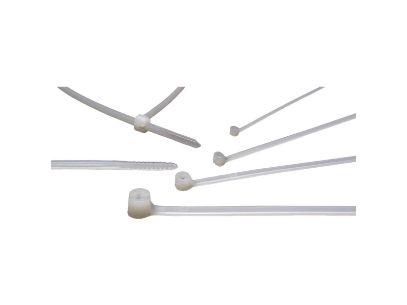 Helu 91085-500 Ty27m Kabelbinder 340 Mm 6.90 Mm Hvid, Transparent Med Metaltap 500 Stk