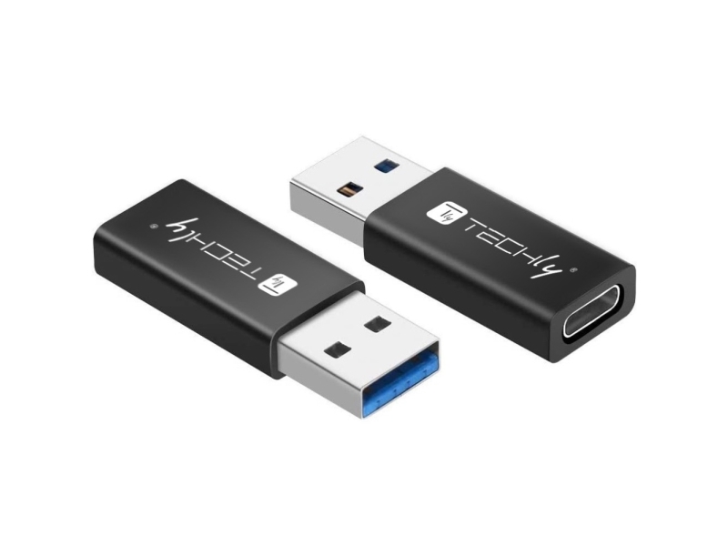 Adapter Usb Techly Techly Adapter Usb-A M Til Usb-C F Usb 3.0 Sort
