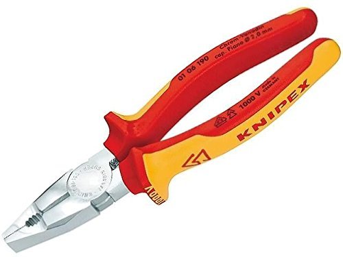 Knipex 01 06 160, Prüfzange, Stoßfest, Dielektrisch, Chrom-Vanadium-Stahl, Kunststoff, Orange, Rot, 55 Mm