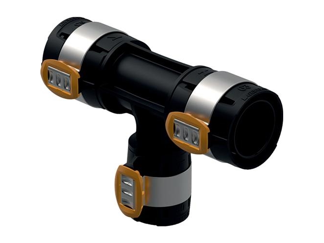 T-stykke FlowFit punainen PPSU 75-50-75mm