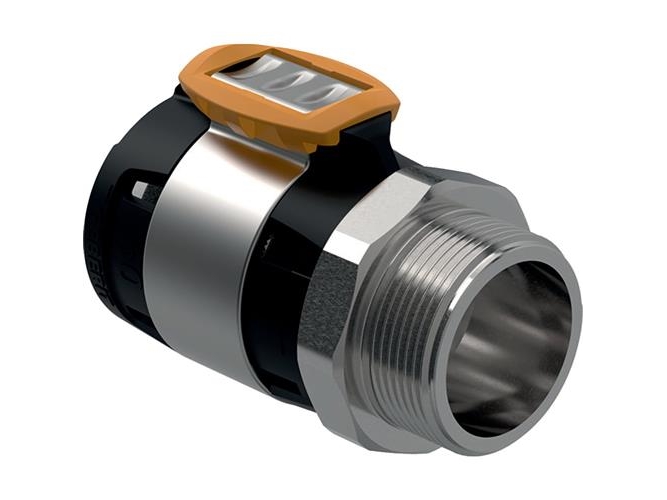 Geberit Flowfit overgangsnippel, rustfrit stål, 50 mm x 1 1/2"