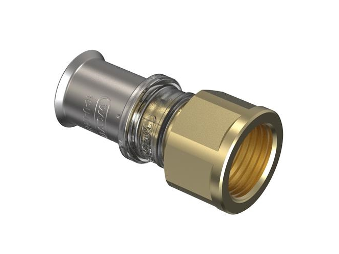 Wavin Tigris M5 overgang med muffe 20 mm x 3/4''. DZR messing. Til U, UP, H, B , TH bakker