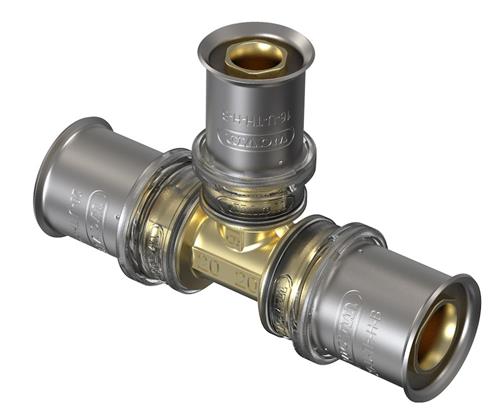 Wavin Tigris M5 t-stykke 25 x 16 x 25 mm. DZR messing. Til U, UP, H, B , TH bakker