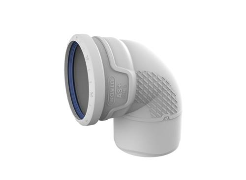 Wavin AS+ PP-M bøjning 110 mm. 87°. Hvid. Støjdæmpende