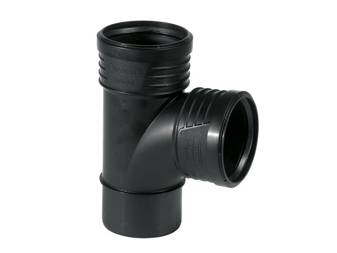 Wavin SiTech+ 90 x 90 x 87,5° grenrør, svept | Gråa dräneringsrör | GameStuff