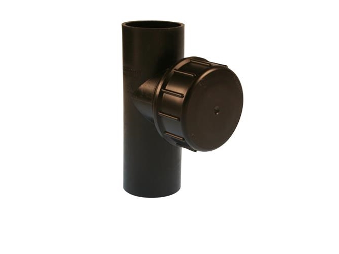 90 Mm X 90° Renserør Med Dæksel Sort Peh Geberit
