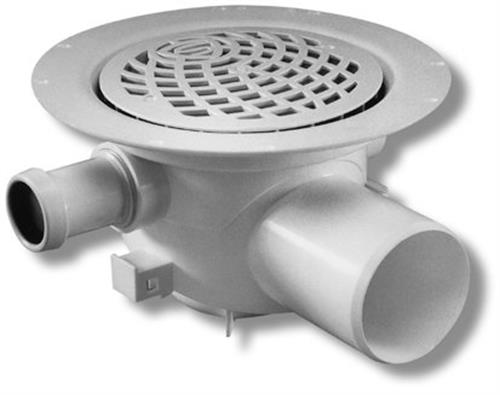 Purus VÅKE 75 mm avrinningsskål för vinyl, med dubbar, horisontell, vit | VVS Artiklar - Dränering - Golvbrunnar | GameStuff