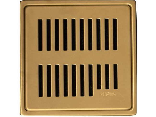 Purus ramme/rist PVD-mässing RIB 150 x 150 mm | VVS Artiklar - Dränering - Golvbrunnar | GameStuff