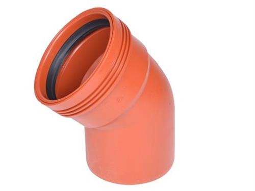 Wafix kloak bøjning 45° 160 mm PP rød