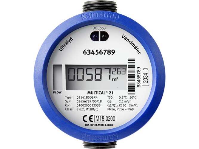 Vandmåler kold multical 21 1,6m3
