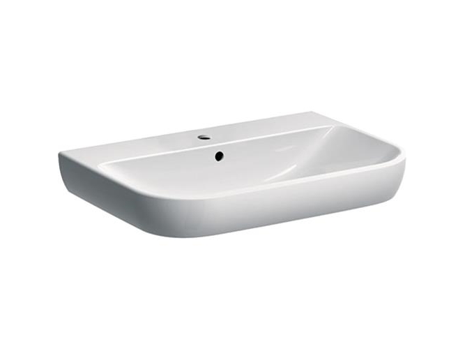 smyle vask 70x48cm, haneh. midt, hvid kt