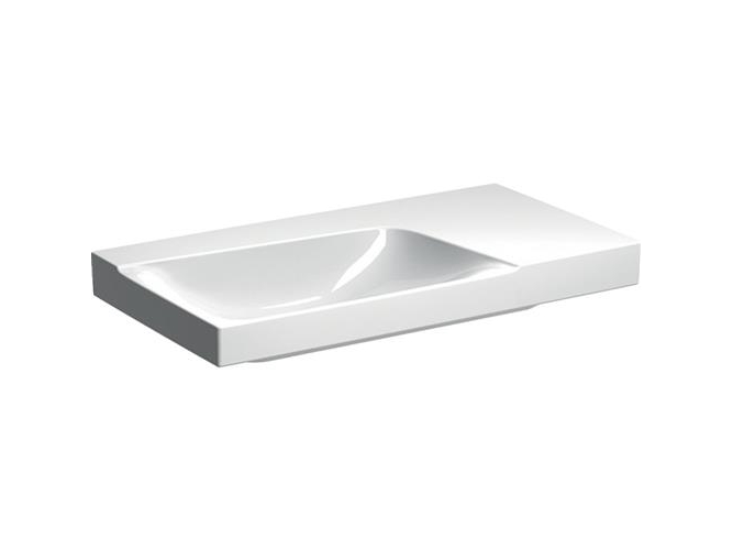 GEBERIT XENO2 håndvask til venstre 900x140x480mm til møbel/bolt, uden hanehul & overløb, med keratect glasur, hvid