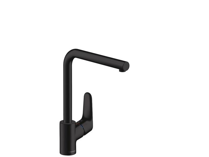 HG Focus kök 280 med svart pip - Matt svart | VVS Artiklar - Kök - Köksblandare | GameStuff