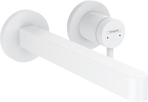 Hansgrohe finoris 1-grebs håndvaskarmatur til 2-huls indbygning i væg med 22,8 cm tud mat hvid