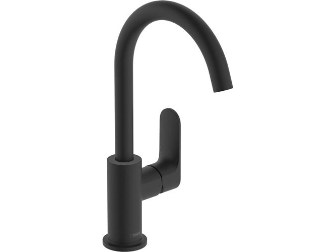 Hansgrohe rebris s 1-grebs håndvaskarmatur 210 med svingtud og løft-op bv, mat sort