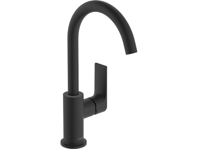 Hansgrohe rebris e 1-grebs håndvaskarmatur 210 med svingtud og løft-op bv, mat sort