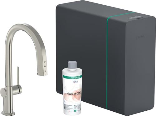 Küchenarmatur Aqitturam91 Brause+Kühlung C-Auslauf Stahl