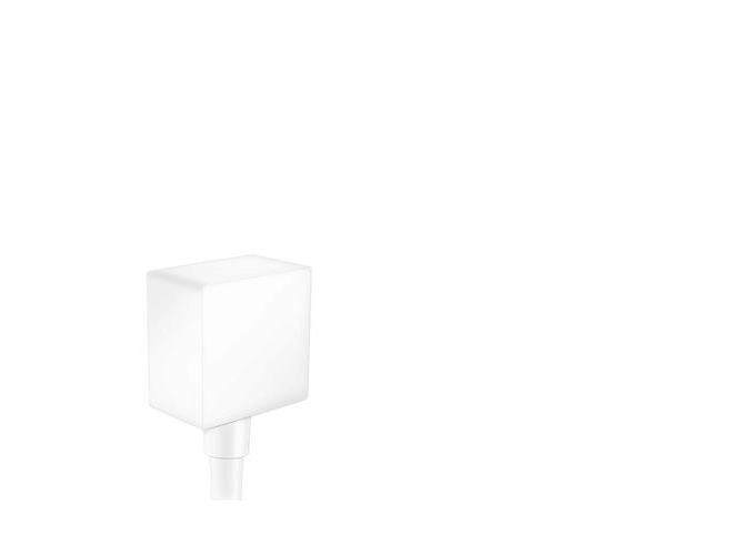 hansgrohe FixFit Square slanguttag, matt vit | VVS Artiklar - Badrum - Tillbehör för dusch | GameStuff