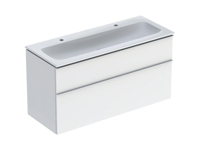 Möbelset Icon Schmal 2 Schubladen 120X63 Weiß Hochglanz