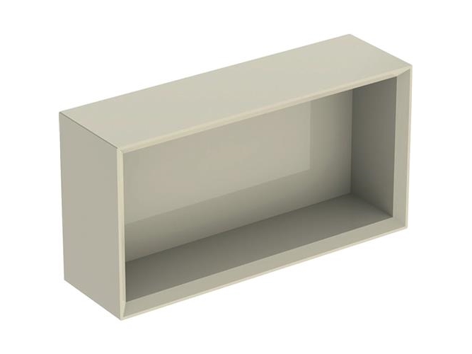 Wandbox Icon Rechteckig Sand-Grau Glänzend