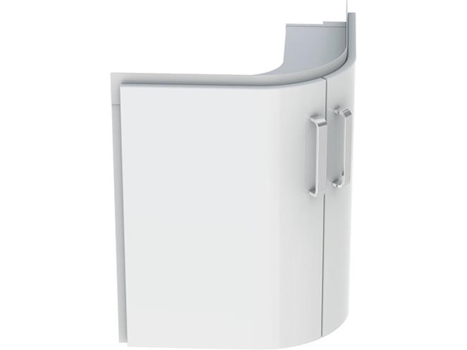 Geberit Renova compact vaskeskab hjørne 690x550x604mm 2låger blankpoleret hvid