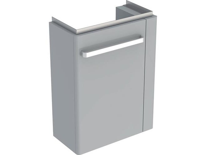 Geberit Renova compact vaskeskab 448x252x604mm 1låge/håndkl.holder th blankpoleret