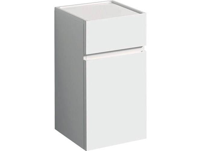 Geberit Renova plan sideskab 390x360x760mm 1låge/1skuffe blankpoleret hvid
