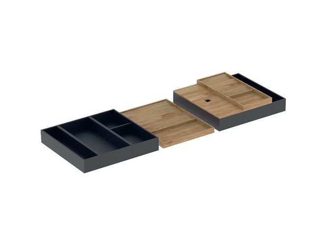 Geberit skuffeindsats, til 105 cm skuffe, bambus/sort