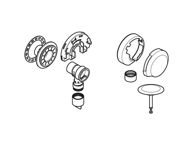 Slutmontagesæt t/afløbsgarn t/kar m/indl