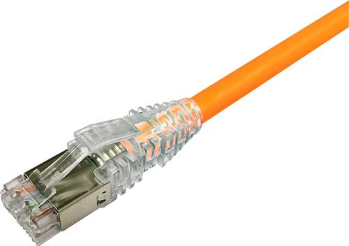 NETCONNECT Patchkabel kat 6A S/FTP PiMF, længde: 1,0 m farve: orange med LSZH kappe