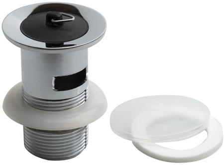 Unite Ablaufventil Mit Schwarzem Stopfen 1 1/4", Verchromt