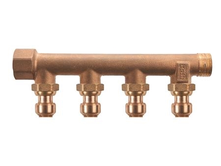 Roth Verteilerrohr 4 Abgänge X 15 Mm Steckanschluss Euro-Red