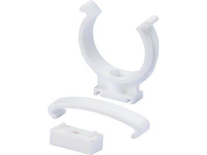 50 Mm Rørholder Med Afstandsklods Hvid