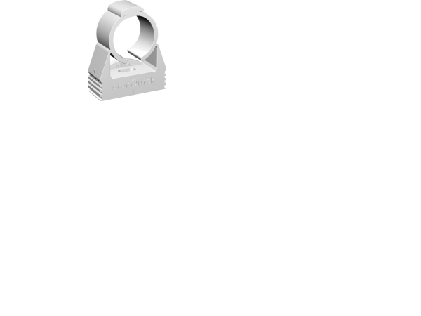 WALRAVEN Plastklämma vit Ø16-20mm. Max. tillåten belastning 230N. För fastsättning av rör till el- och VVS-installationer i vägg, tak eller golv | Rörhållare | GameStuff