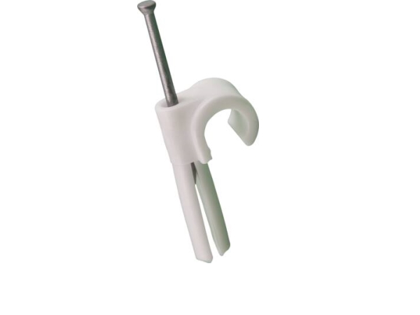 Mepac plugclip med søm for kabel 11-15 mm. Hvid. Bor Ø 5,5 mm - (100 stk.) | Verktyg & Verkstad - Infästning - Råpluggar och pluggar | GameStuff