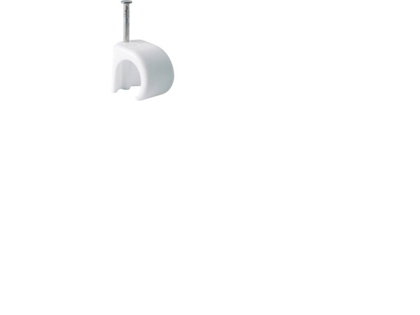 Clips rund 5-7mm hvid søm 20mm - (100 stk.) | Rutter och fästanordningar - Skruvklämmor | GameStuff