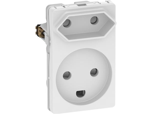 LAURITZ KNUDSEN LK FUGA Kombi stikkontakt med jord 1½ modul, Hvid- I pose for DIY