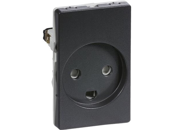 LAURITZ KNUDSEN LK FUGA Stikkontakt med jord 1½ modul, Koksgrå- I pose for DIY