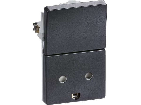 LAURITZ KNUDSEN LK FUGA Stikkontakt med afbryder m/jord 1½ modul, koksgrå- I pose for DIY