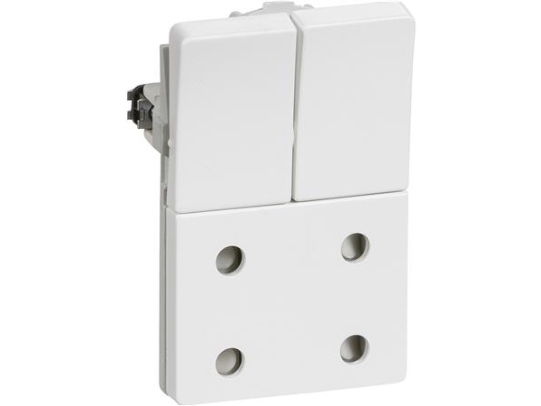 Lauritz Knudsen Lk Fuga Dobbelt Stikkontakt Med Afbryder Uden Jord 1½ Modul, Hvid- I Pose For Diy