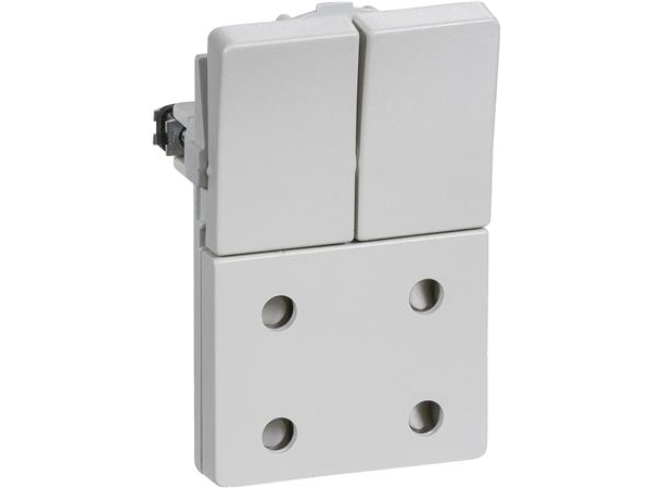 LAURITZ KNUDSEN LK FUGA Dobbelt stikkontakt med afbryder uden jord 1½ modul, Lysegrå- I pose for DIY