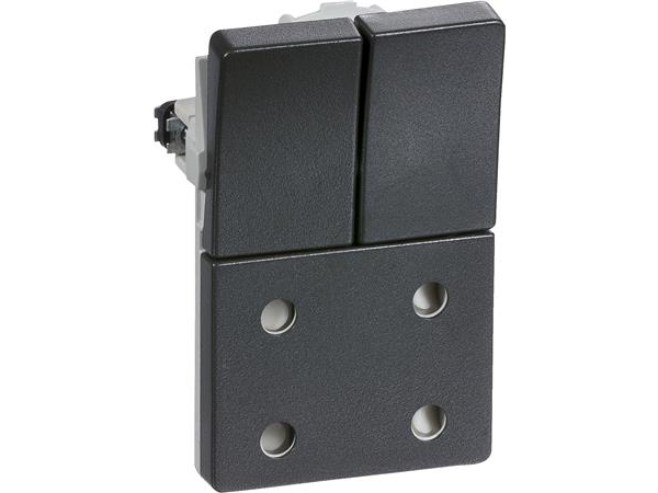 LAURITZ KNUDSEN LK FUGA Dobbelt stikkontakt med afbryder uden jord 1½ modul, Koksgrå- I pose for DIY