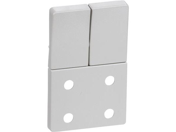 LAURITZ KNUDSEN LK FUGA Afdækning for dobbelt stikkontakt m/afbryder u/jord 1½ modul, Lysegrå- I pose for DIY