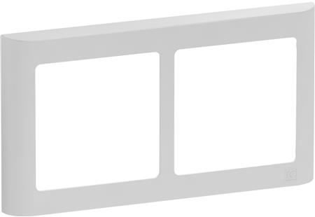 LAURITZ KNUDSEN LK FUGA SOFT ramme inkl. monteringsramme 2 x 1 modul vandret, Lysegrå- I pose for DIY