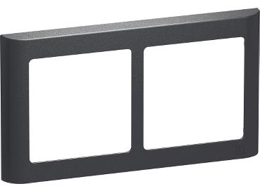 LAURITZ KNUDSEN LK FUGA SOFT ramme inkl. monteringsramme 2 x 1 modul vandret, Koksgrå- I pose for DIY