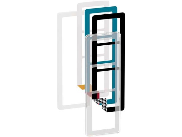 LAURITZ KNUDSEN LK FUGA CHOICE ramme inkl. monteringsramme 3½ modul, 6 farveindlæg- I pose for DIY